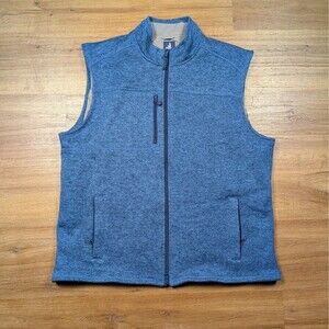 Johnnie O Crosswind Fleece Vest Men's  XL Sleeveless Full Zip Blue Golf Jacket